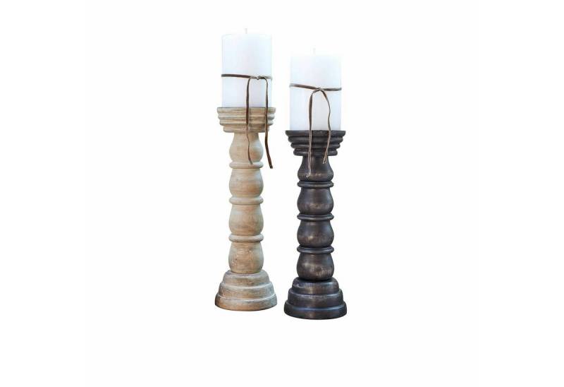 Mirabeau Kerzenständer Kerzenhalter 2er Set Volexir braun/schwarz von Mirabeau