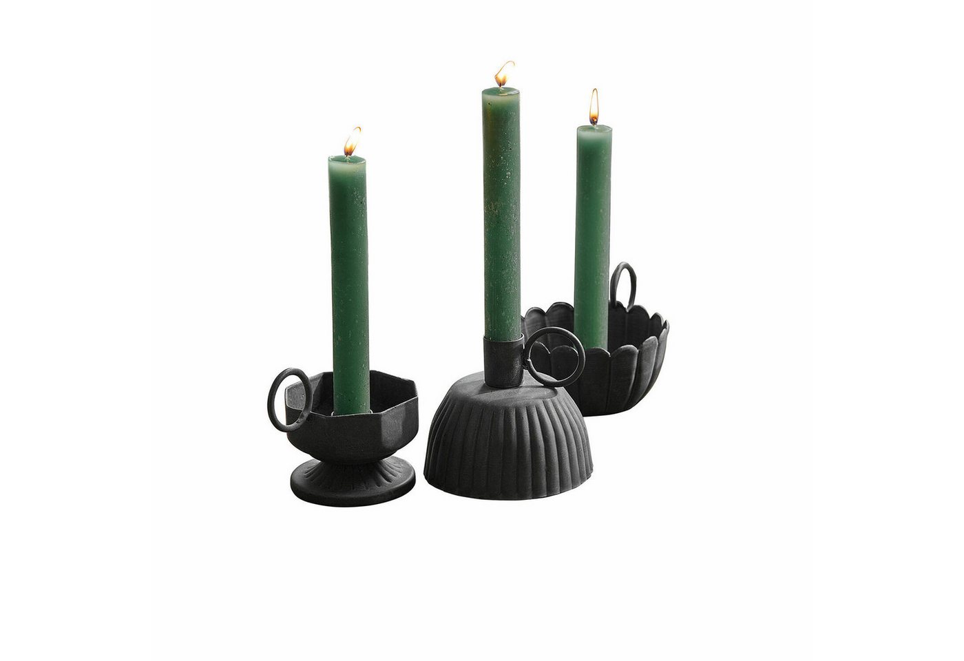 Mirabeau Kerzenständer Kerzenhalter 3er Set Lazharin antikgrau von Mirabeau