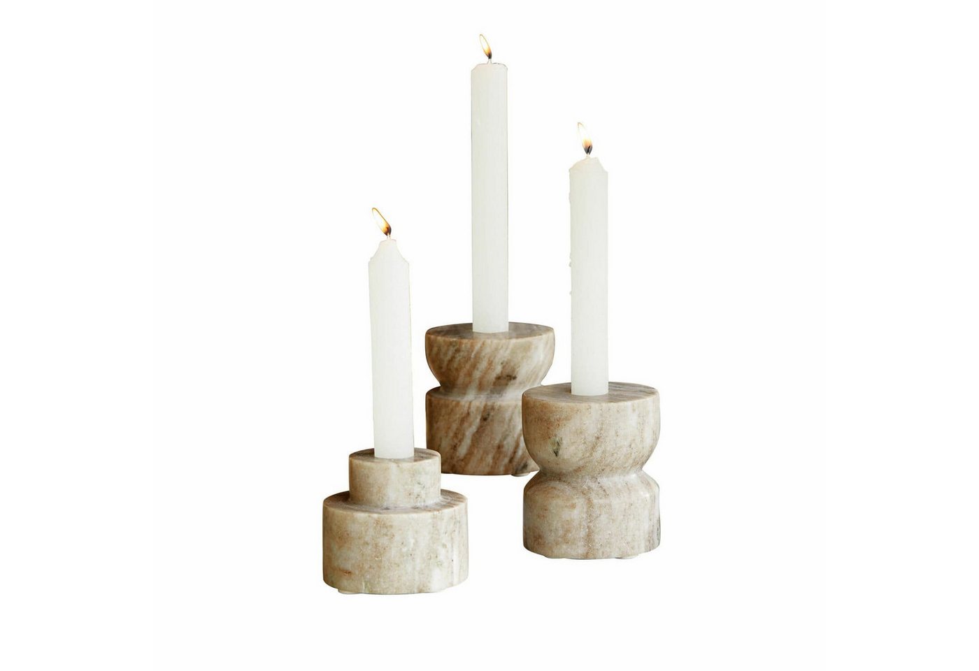 Mirabeau Kerzenständer Kerzenhalter 3er Set Ulxeno beige von Mirabeau