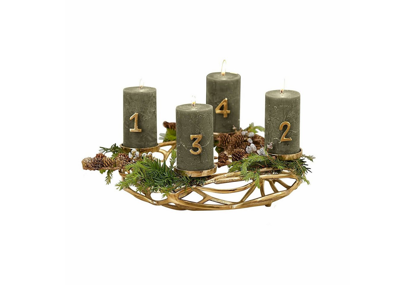 Mirabeau Kerzenständer Kerzenkranz Coldfield gold von Mirabeau