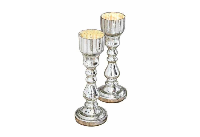 Mirabeau Kerzenständer Kerzenständer 2er Set Velanor antiksilber von Mirabeau