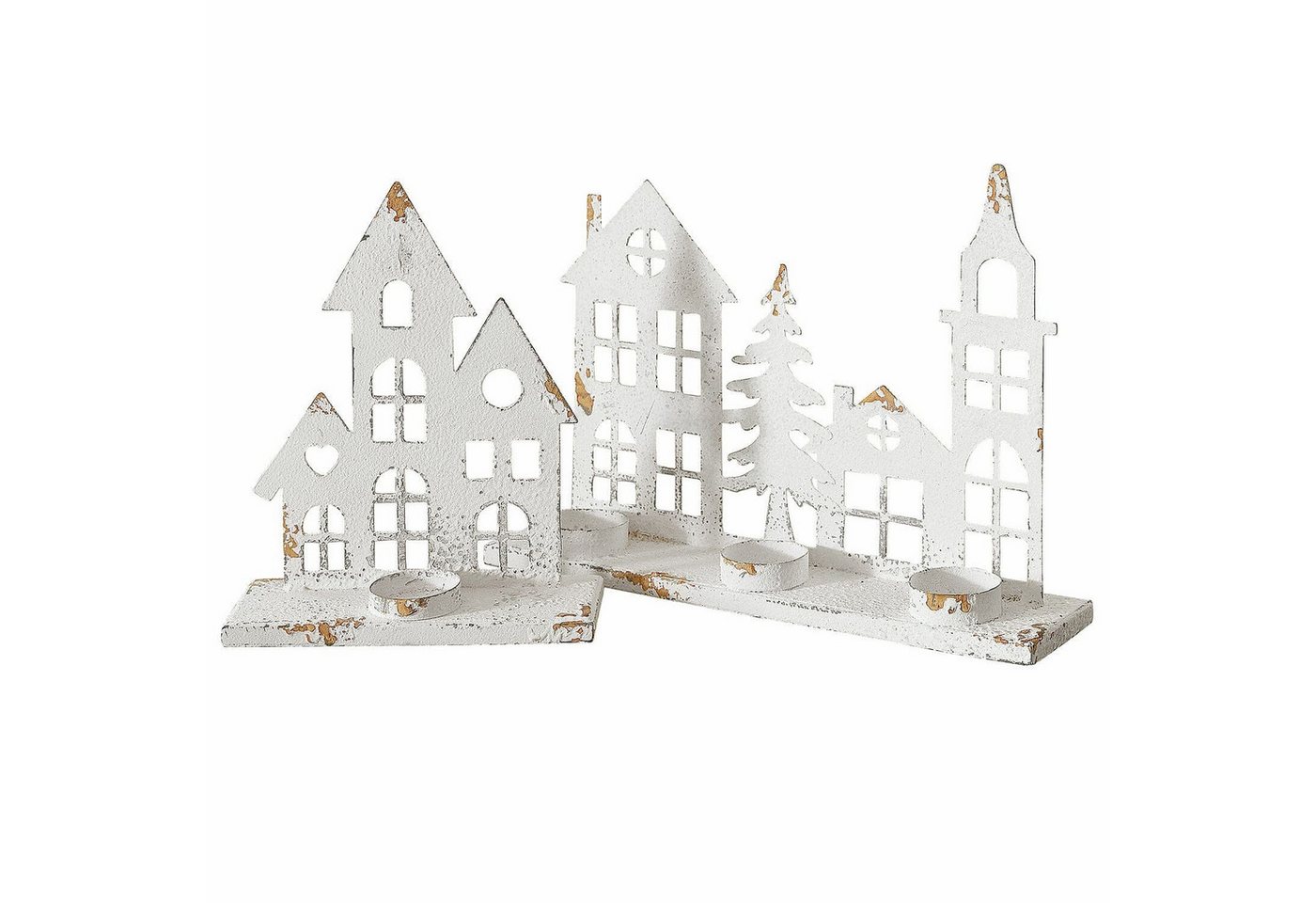 Mirabeau Kerzenständer Kerzenständer 2er Set Vexano antikweiß von Mirabeau