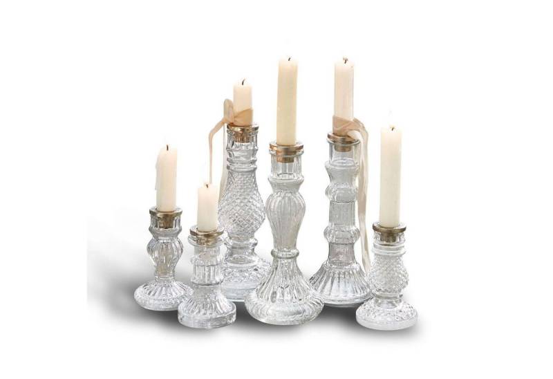 Mirabeau Kerzenständer Kerzenständer 6er Set Youna klar/silber von Mirabeau