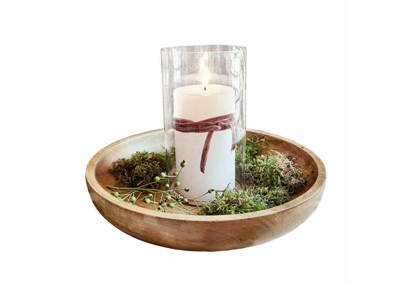 Mirabeau Kerzenständer Kerzentablett Rocio braun von Mirabeau