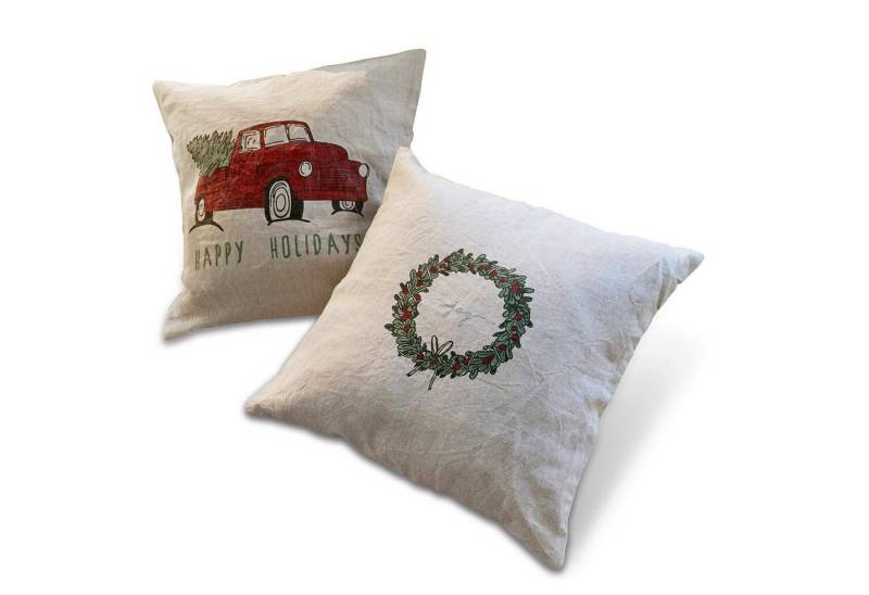 Mirabeau Kissenhülle Kissenhülle 2er Set Camon beige/rot von Mirabeau