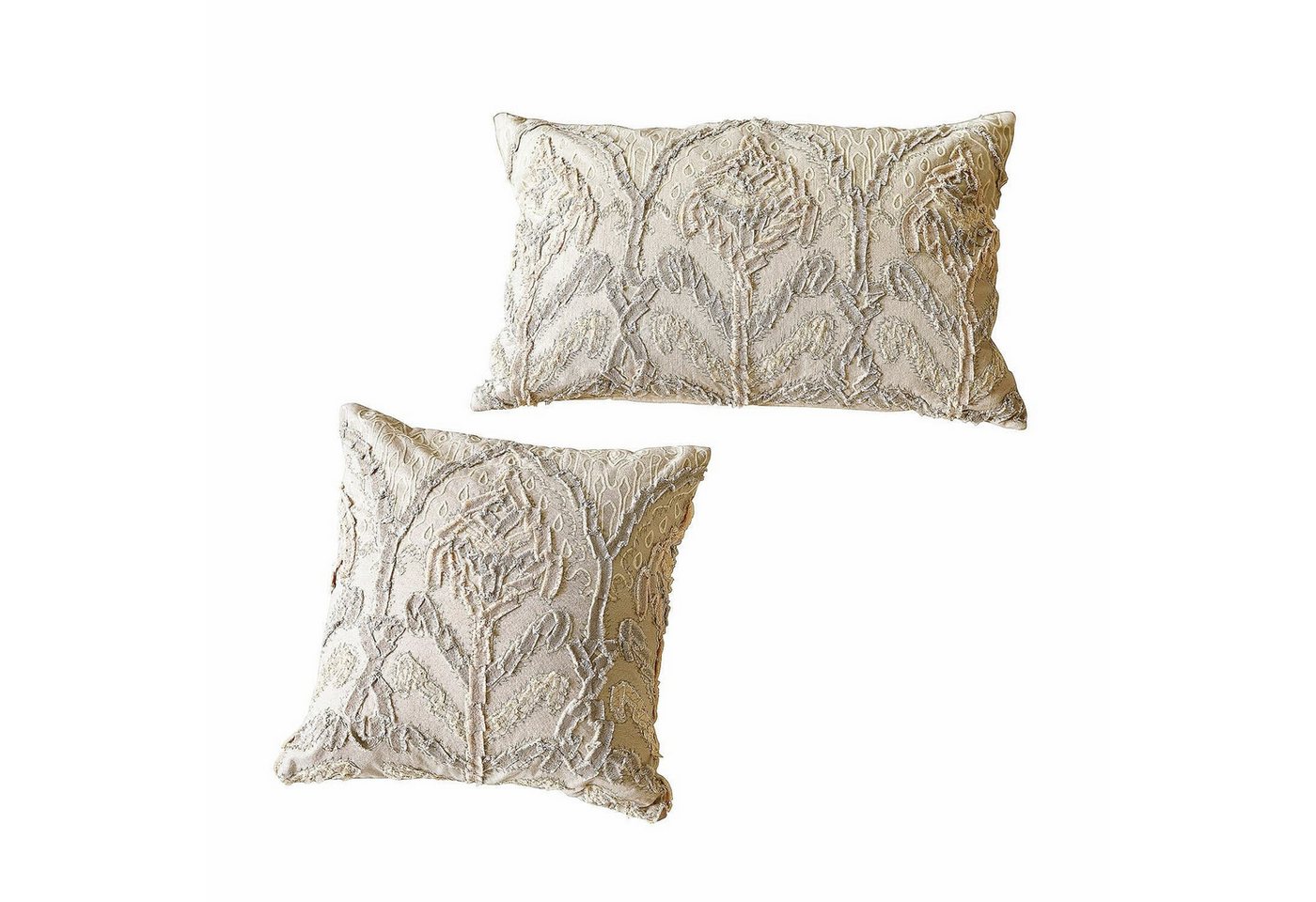 Mirabeau Kissenhülle Kissenhülle 2er Set Esparance beige/weiß/rosa von Mirabeau