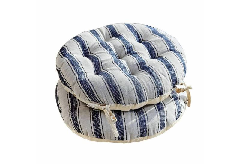 Mirabeau Kissenhülle Sitzkissen 2er Set Bourrignon blau/beige von Mirabeau