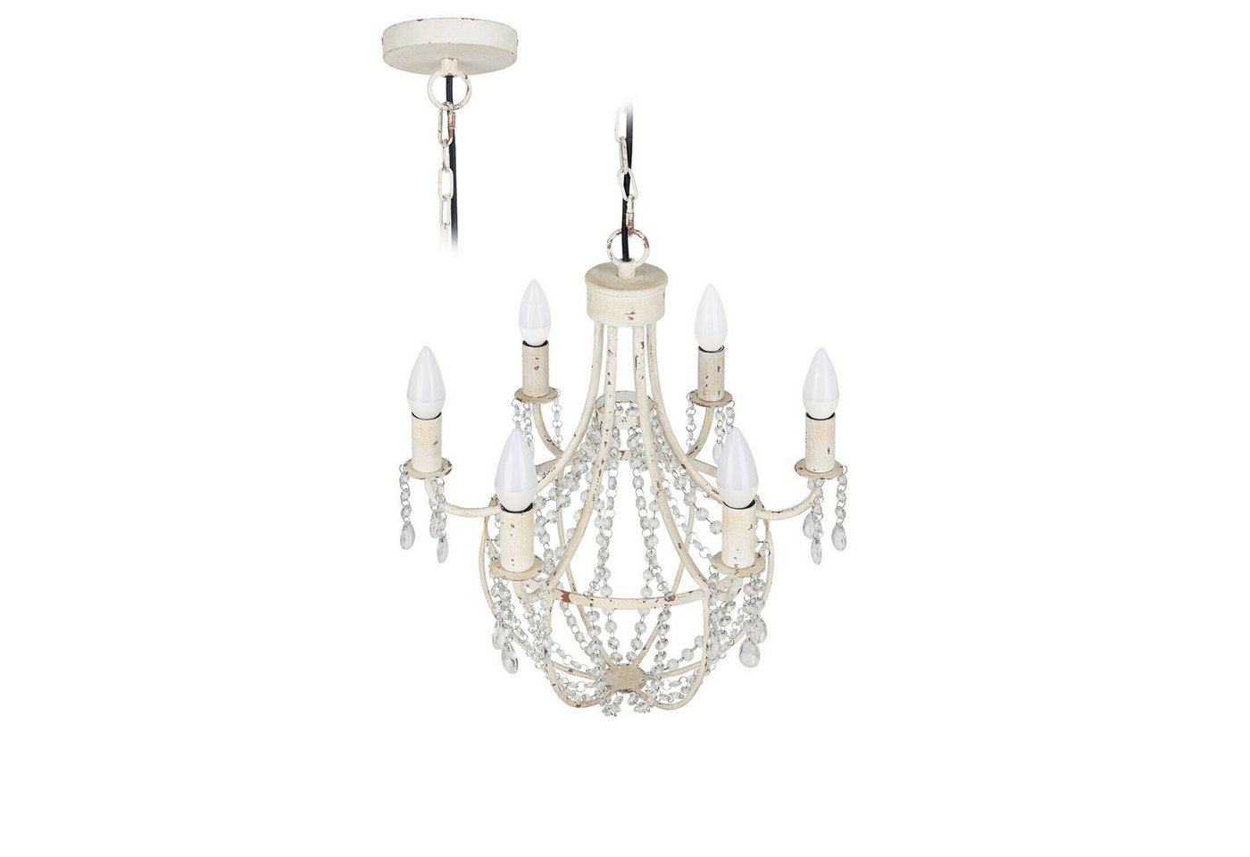 Mirabeau Kronleuchter Kronleuchter Elmsley antikweiß/klar Mirabeau Kronleuchter Kronleuchter Elmsley antikweiß/klar von Mirabeau