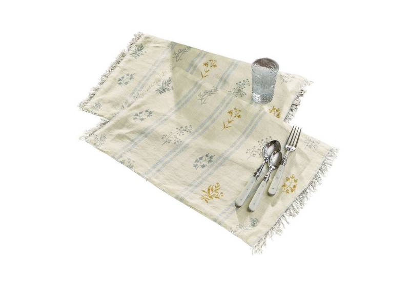 Mirabeau Platzset Platzset 2er Set Hazelwick creme/blau von Mirabeau