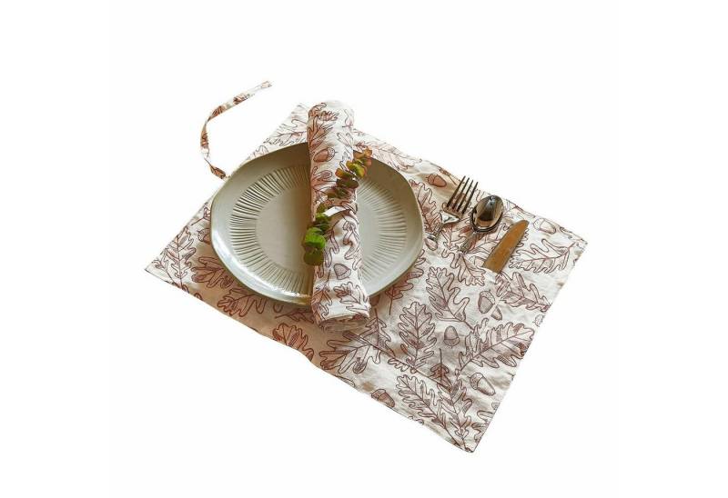 Mirabeau Platzset Platzset 2er Set Qubinal rostrot/leinen von Mirabeau
