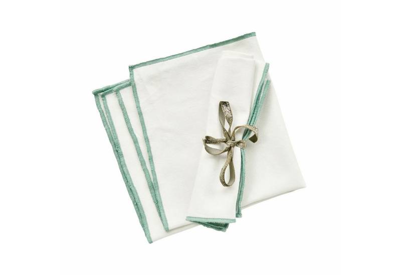 Mirabeau Stoffserviette Serviette 2er Set Tarivelle creme/grün von Mirabeau