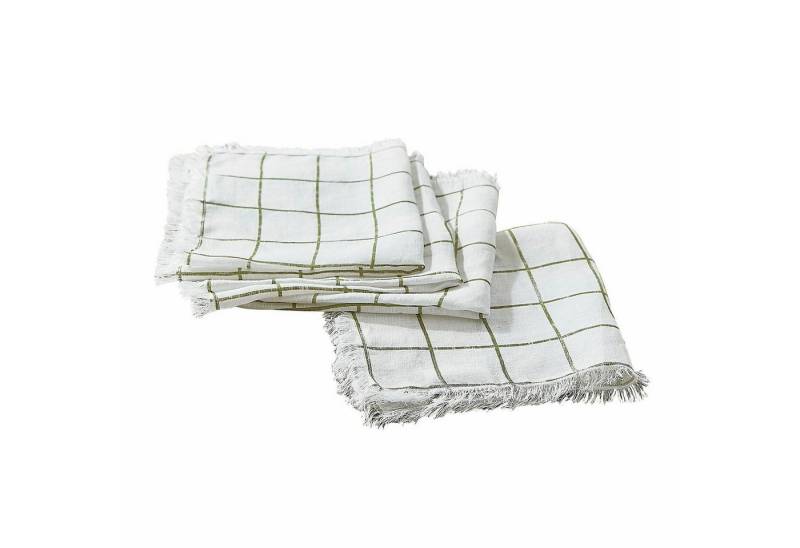 Mirabeau Stoffserviette Serviette 4er Set Klivento weiß/grün von Mirabeau