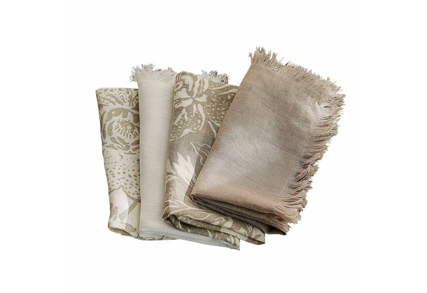 Mirabeau Stoffserviette Serviette 4er Set Moore braun/weiß von Mirabeau