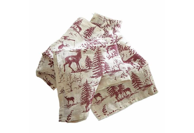 Mirabeau Stoffserviette Serviette 4er Set Sundraen rot/weiß von Mirabeau