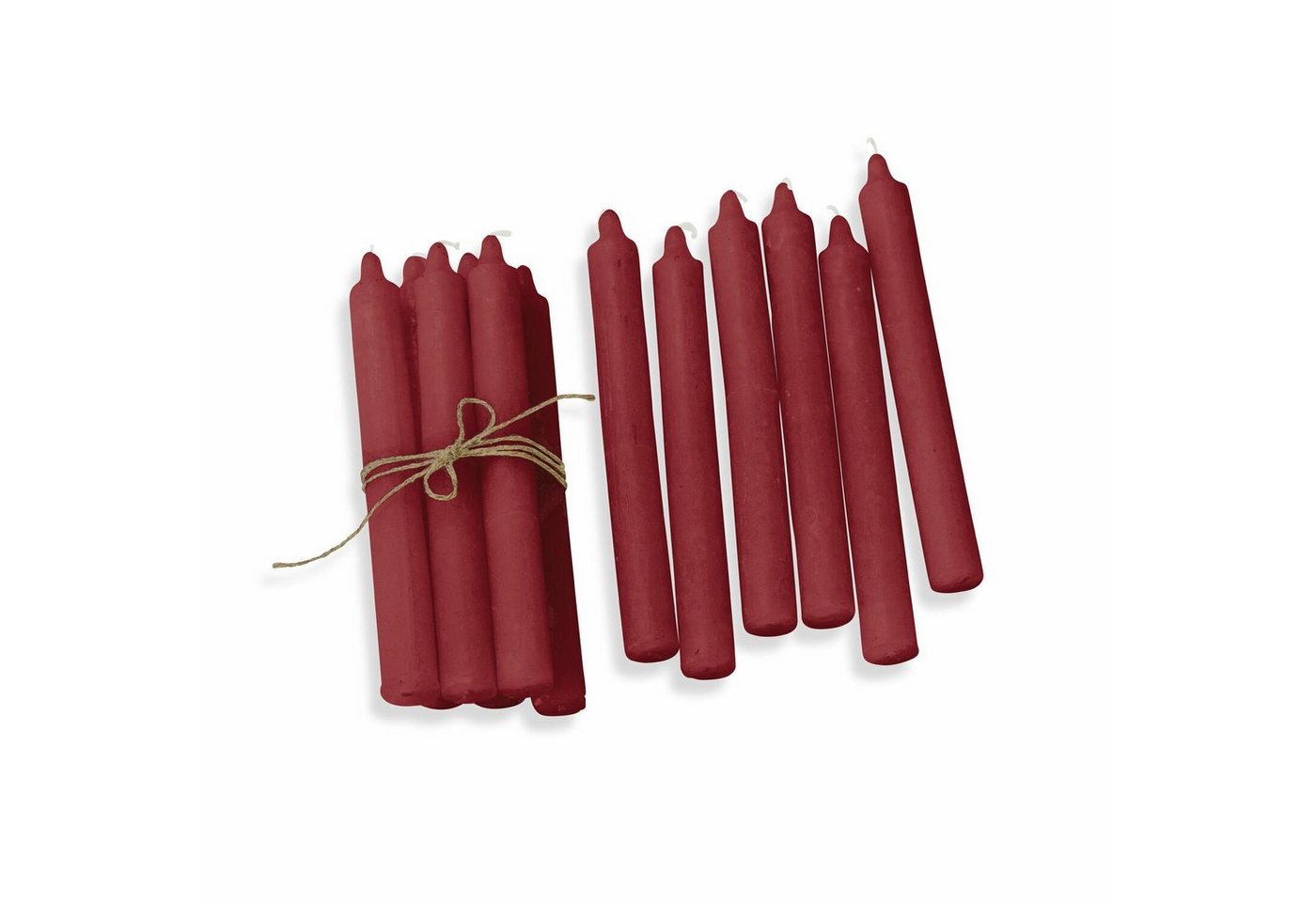 Mirabeau Stumpenkerze Kerze 12er Set Bauceau rot von Mirabeau