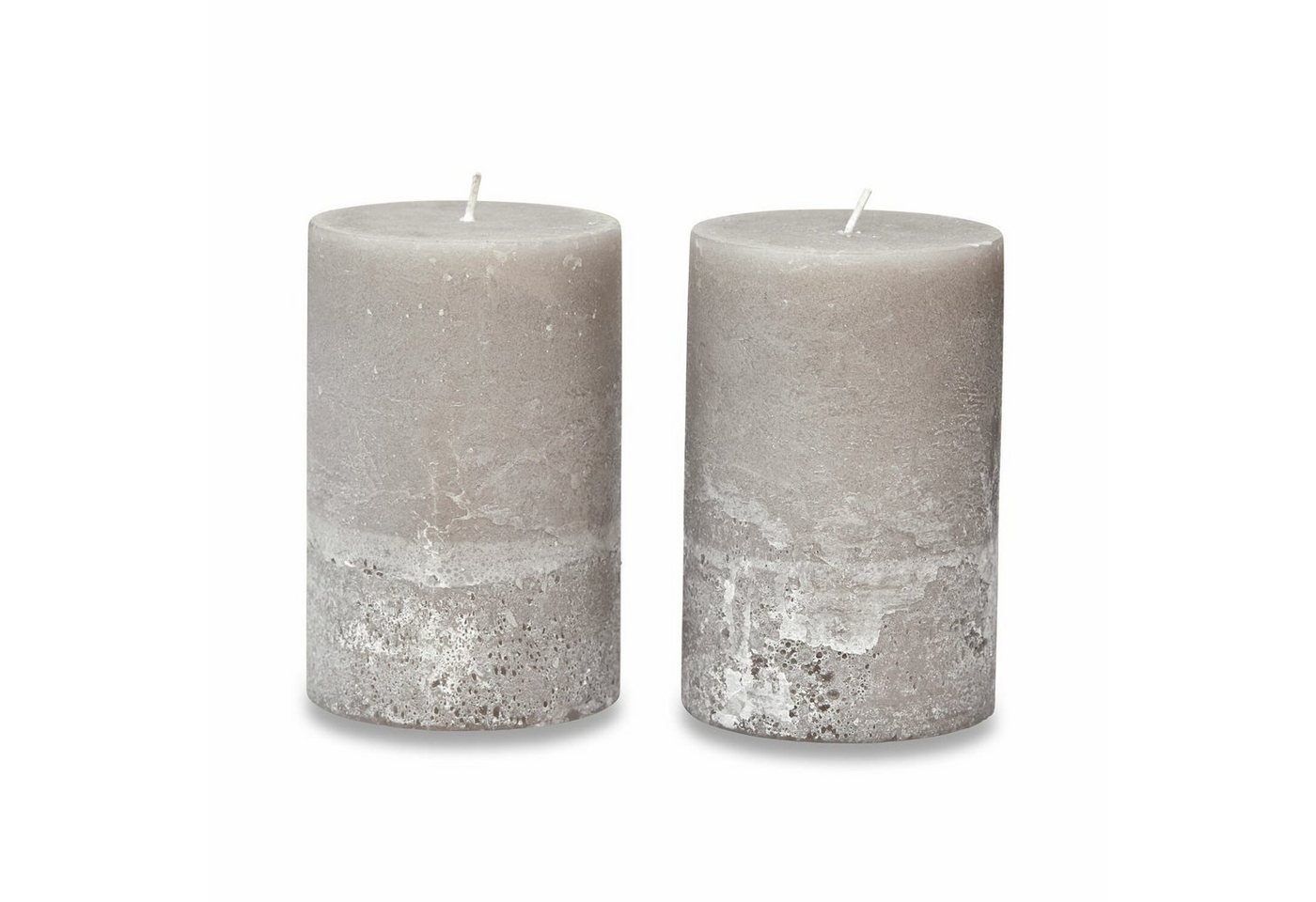 Mirabeau Stumpenkerze Kerze 2er Set Oviedo taupe von Mirabeau