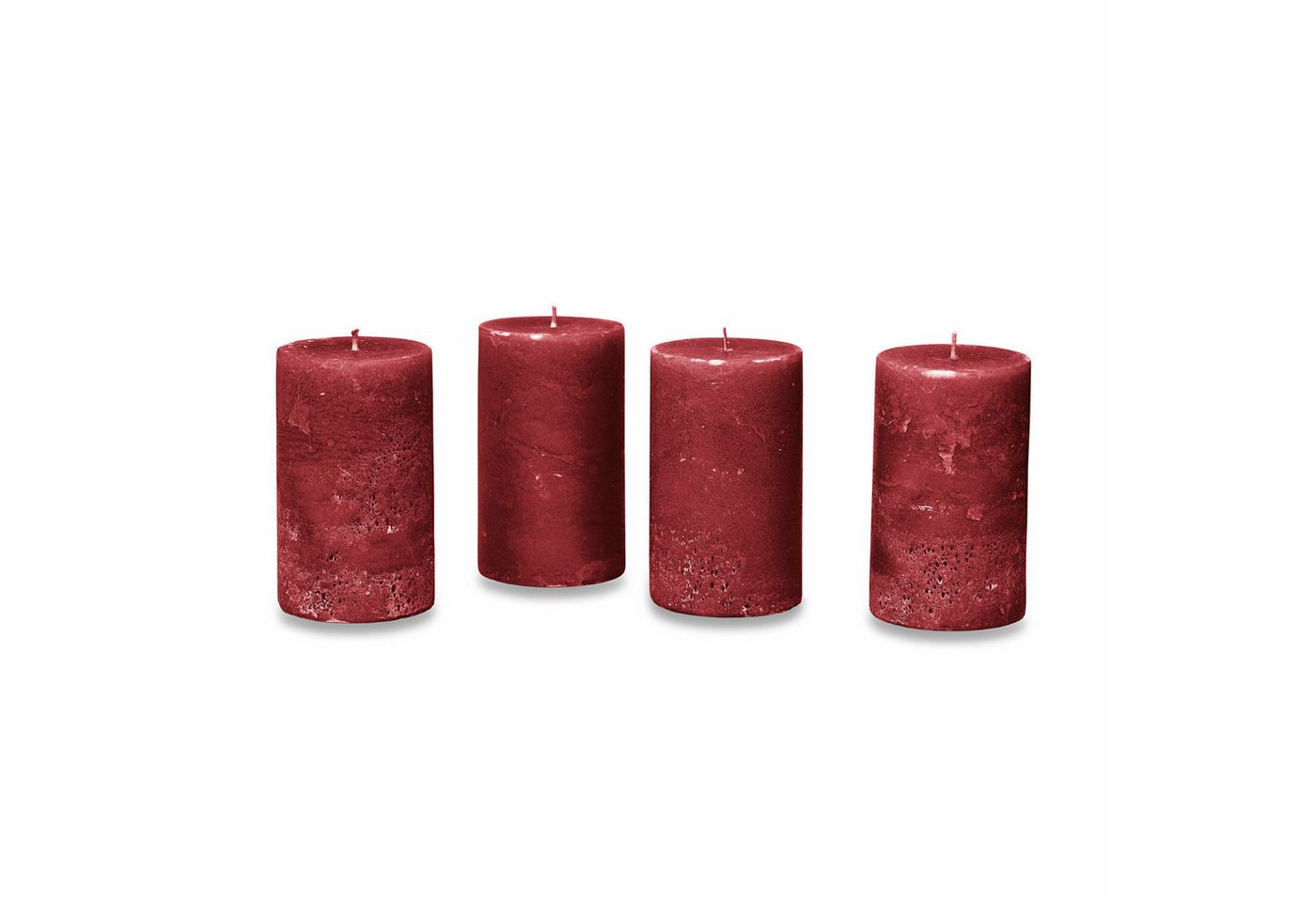 Mirabeau Stumpenkerze Kerze 4er Set Braga rot von Mirabeau