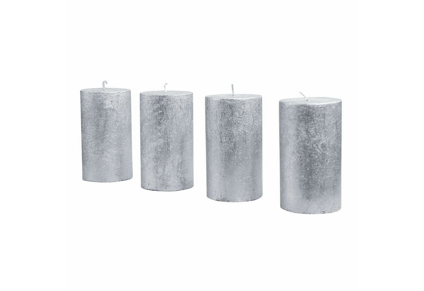 Mirabeau Stumpenkerze Kerze 4er Set Braga silber von Mirabeau