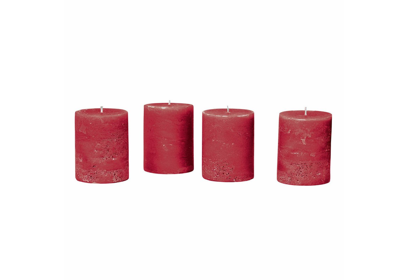 Mirabeau Stumpenkerze Kerze 4er Set Virrans rot von Mirabeau