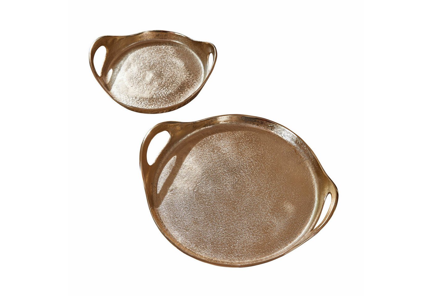 Mirabeau Tablett Tablett 2er Set Tiavela gold, Aluminiumguss von Mirabeau