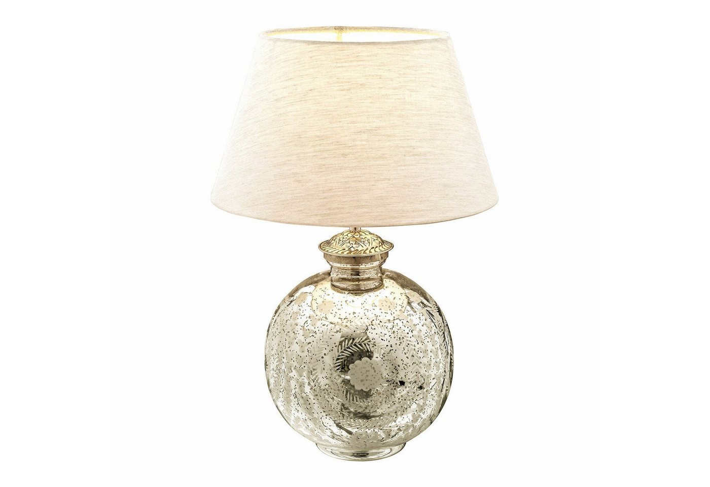 Mirabeau Tischleuchte Tischlampe Villanueva antiksilber/creme von Mirabeau