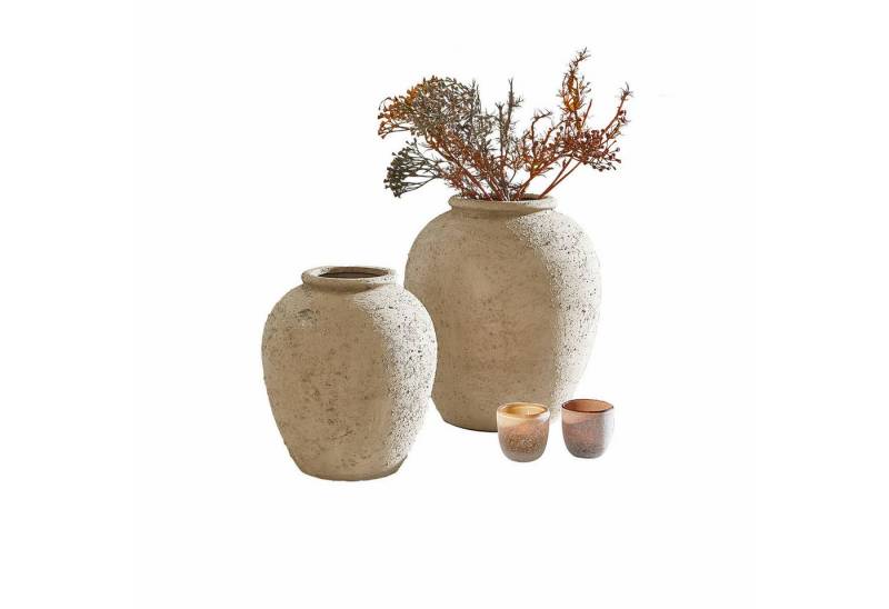 Mirabeau Tischvase Vase 2er Set Zaviro taupe von Mirabeau