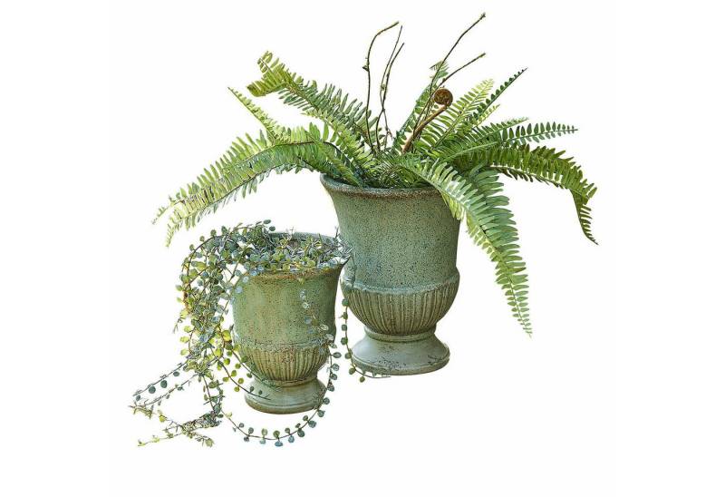 Mirabeau Übertopf Amphore 2er Set Jolivaux antikgrün von Mirabeau