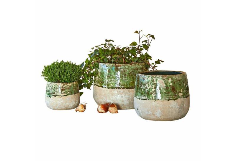 Mirabeau Übertopf Übertopf 3er Set Reefton grün/creme von Mirabeau