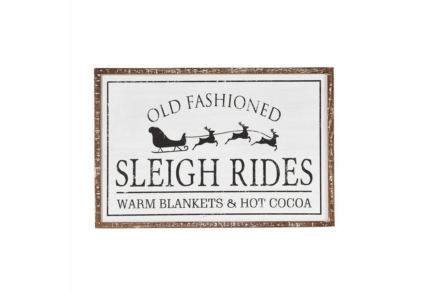 Mirabeau Wandbild Dekoboard Sleigh Rides antikweiß von Mirabeau