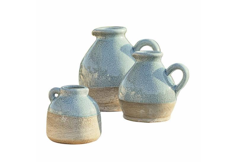 Mirabeau Übertopf Vase 3er Set Lezíria hellblau von Mirabeau