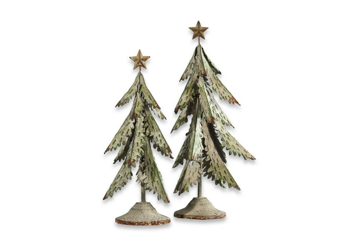 Mirabeau Weihnachtsfigur Deko-Baum 2er Set Cour antikgrün von Mirabeau