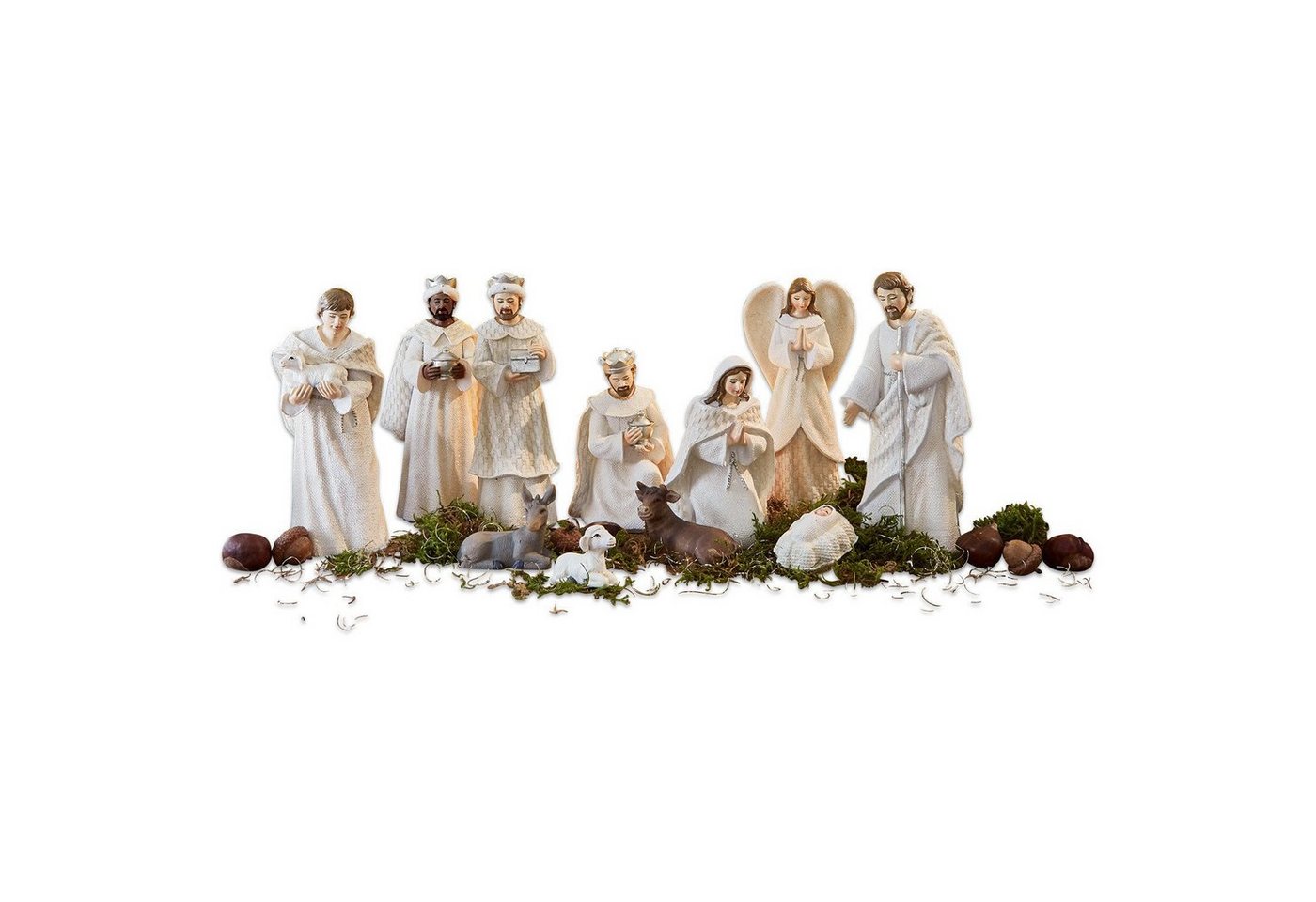 Mirabeau Weihnachtsfigur Krippenfiguren 12er Set Santo creme von Mirabeau