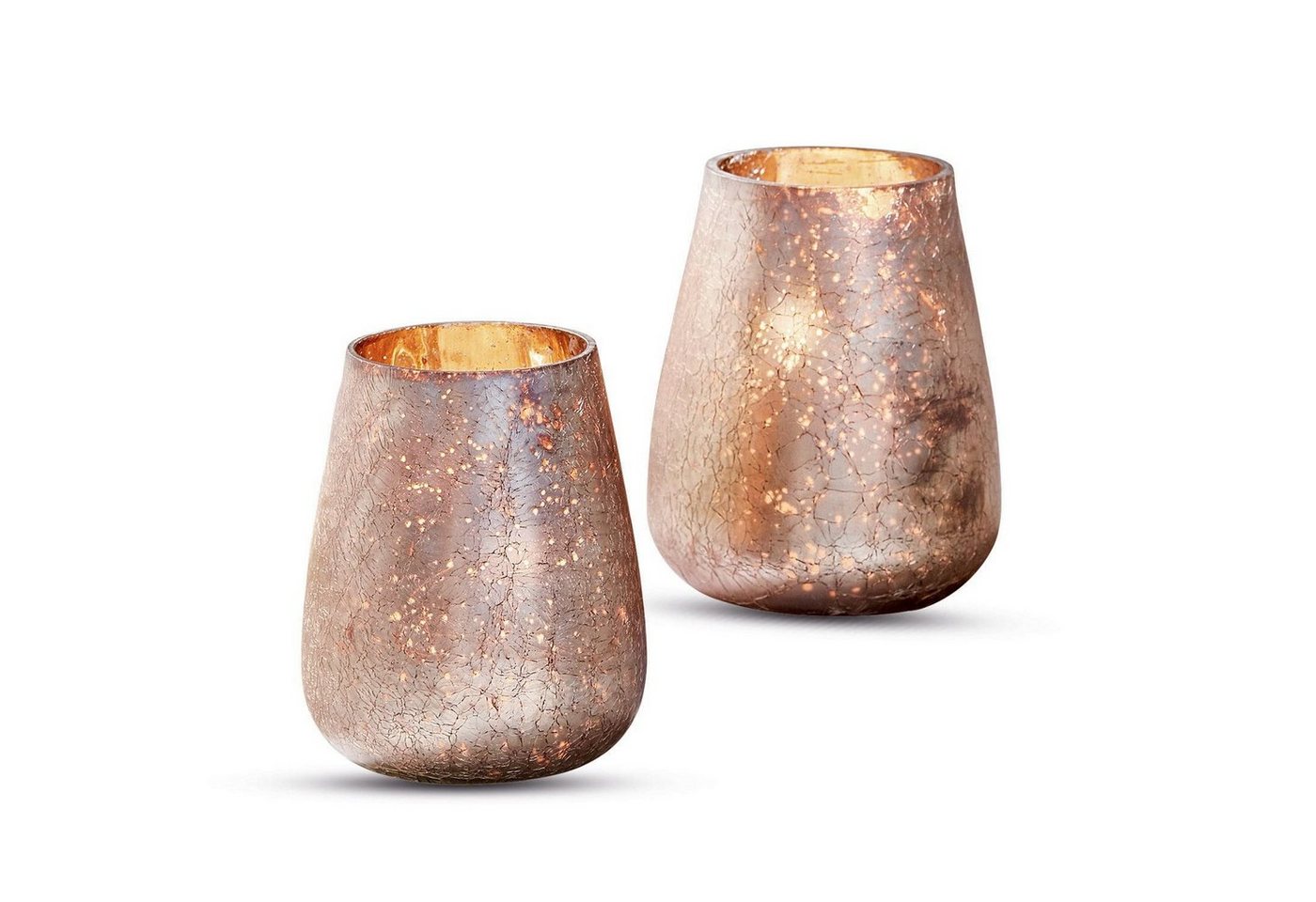 Mirabeau Windlicht Windlicht 2er Set Chanut rosa/gold von Mirabeau