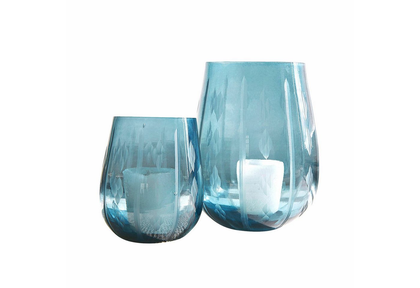 Mirabeau Windlicht Windlicht 2er Set Danisar blau von Mirabeau