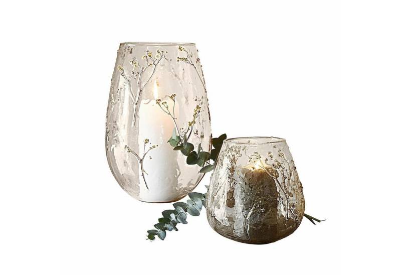 Mirabeau Windlicht Windlicht 2er Set Elorisse klar/gelb von Mirabeau
