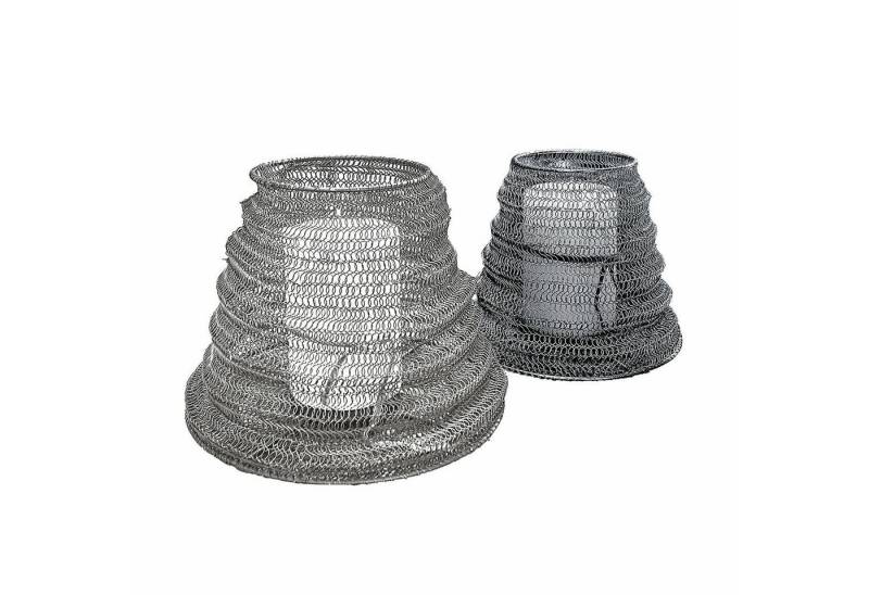 Mirabeau Windlicht Windlicht 2er Set Freyal schwarz/silber von Mirabeau