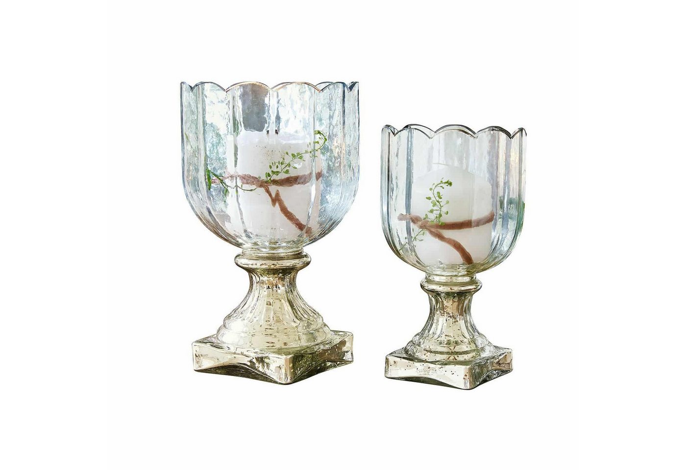 Mirabeau Windlicht Windlicht 2er Set Jovique klar/silber von Mirabeau