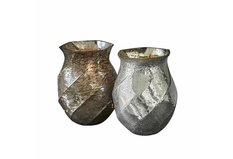 Mirabeau Windlicht Windlicht 2er Set Tixovel silber/braun (2er Set, 2er Set) von Mirabeau