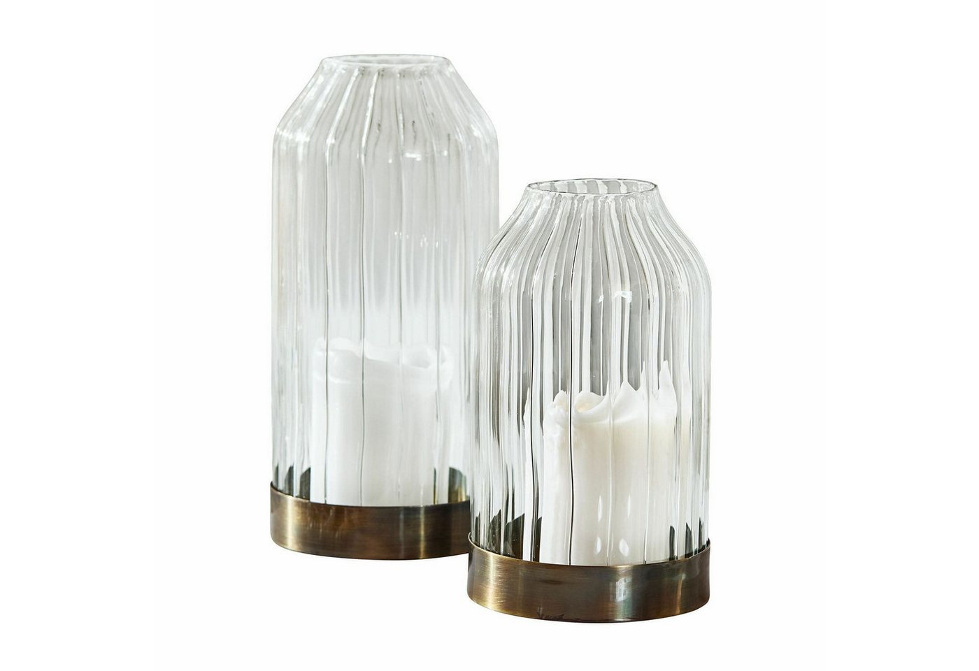 Mirabeau Windlicht Windlicht 2er Set Zévaline klar/antikmessing von Mirabeau