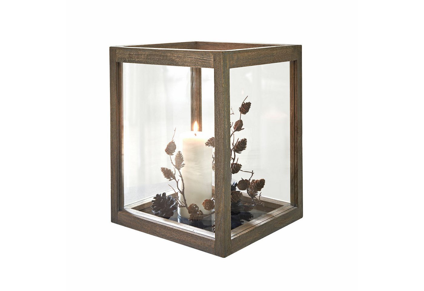 Mirabeau Windlicht Windlicht Solvik antikgrau/klar (kein Set, kein Set) von Mirabeau