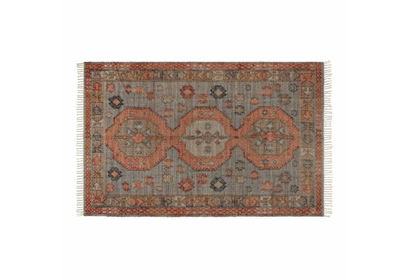 Mirabeau Teppich charismatischer Teppich Exeter handgewebt im Aztekenmuster orange/blau, Wohnzimmerteppich, Naturfasermix, rechteckig, L 300cm, B 200cm von Mirabeau