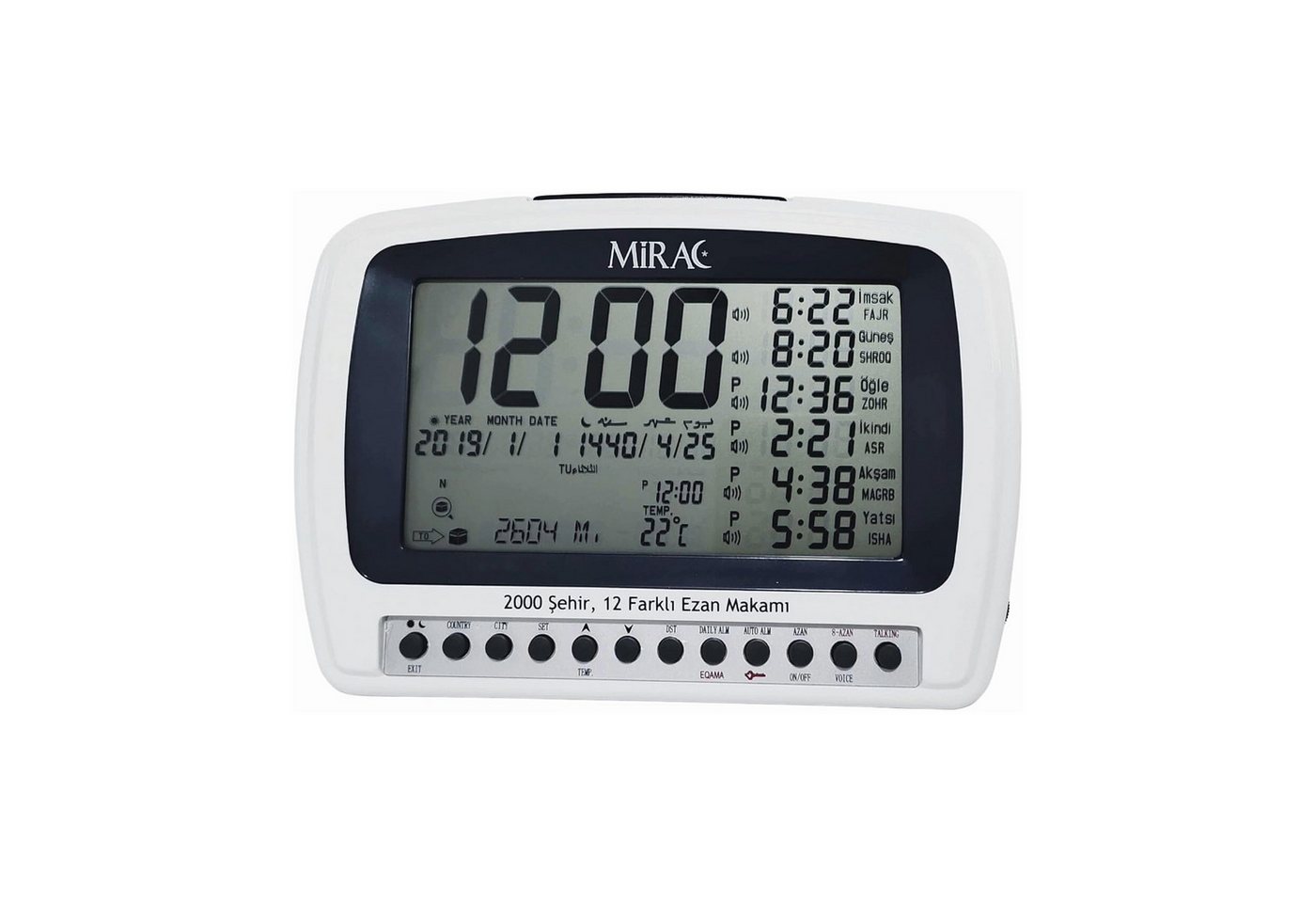 Mirac Tischuhr Azan Automatische Uhr- Gebetszeiten & elegantes Design für Ihr Zuhause von Mirac