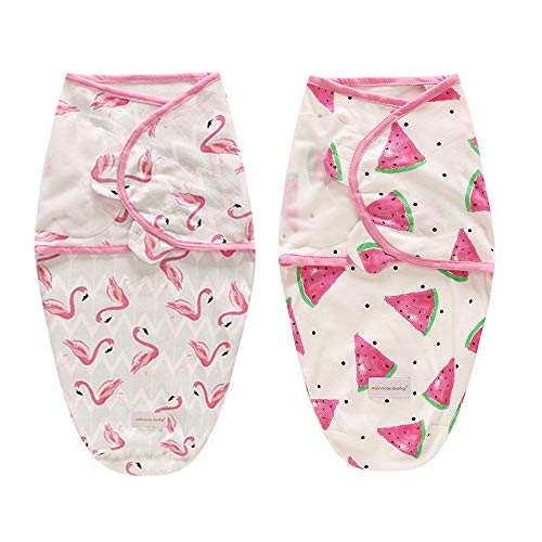 2Pack Baby Pucksack Pucktücher Kuscheldecke Sommer Unisex Junge Mädchen 0-3 3-6 Monate (Rosa, Large) von Miracle Baby