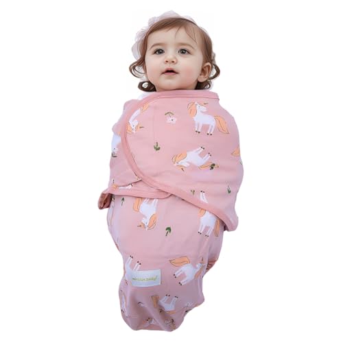 Baby Pucktuch Babydecke 100% Baumwolle Baby Pucksack Puckschlafsack Geschenkset für Junge Mädchen Unisex Neugeboren (Rosa, L) von Miracle Baby
