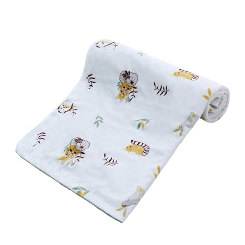 Babydecke Krabbeldecke 75x100cm doppelseitig multifunktional Minky Kuscheldecke für Kinderwagen Ihr Baby Erstlingsdecke Spieldecke Puckdecke Geschenk zur Geburt Erstausstattung (Tiere) von Miracle Baby