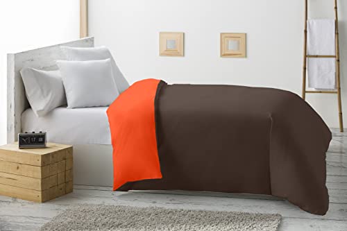 Miracle Home Bettbezug, wendbar, Schokolade/Orange, 245 x 240 cm von Miracle Home