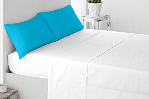 Miracle Home Weicher und bequemer Zweiteiliger Kissenbezug, Baumwolle, 50% Polyester, türkis, Bett 135 cm von Miracle Home