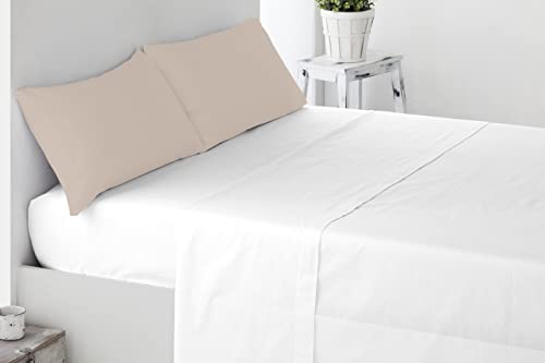 Miracle Home Kissenbezug, weich und bequem, zweiteilig, Baumwolle 50% Polyester, Beige, Bett mit 150 cm, Polybaumwolle, Cama150 von Miracle Home