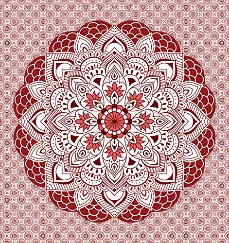Miracle Home Mandala/Pareo Multi 306, Baumwolle, Lachs, 210X240 von Miracle Home