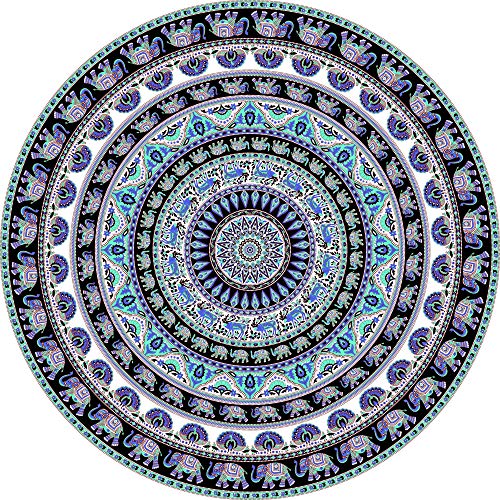 Miracle Home Mandala/Pareo Multi 309, 100% Baumwolle, Blau, 180 RD von Miracle Home